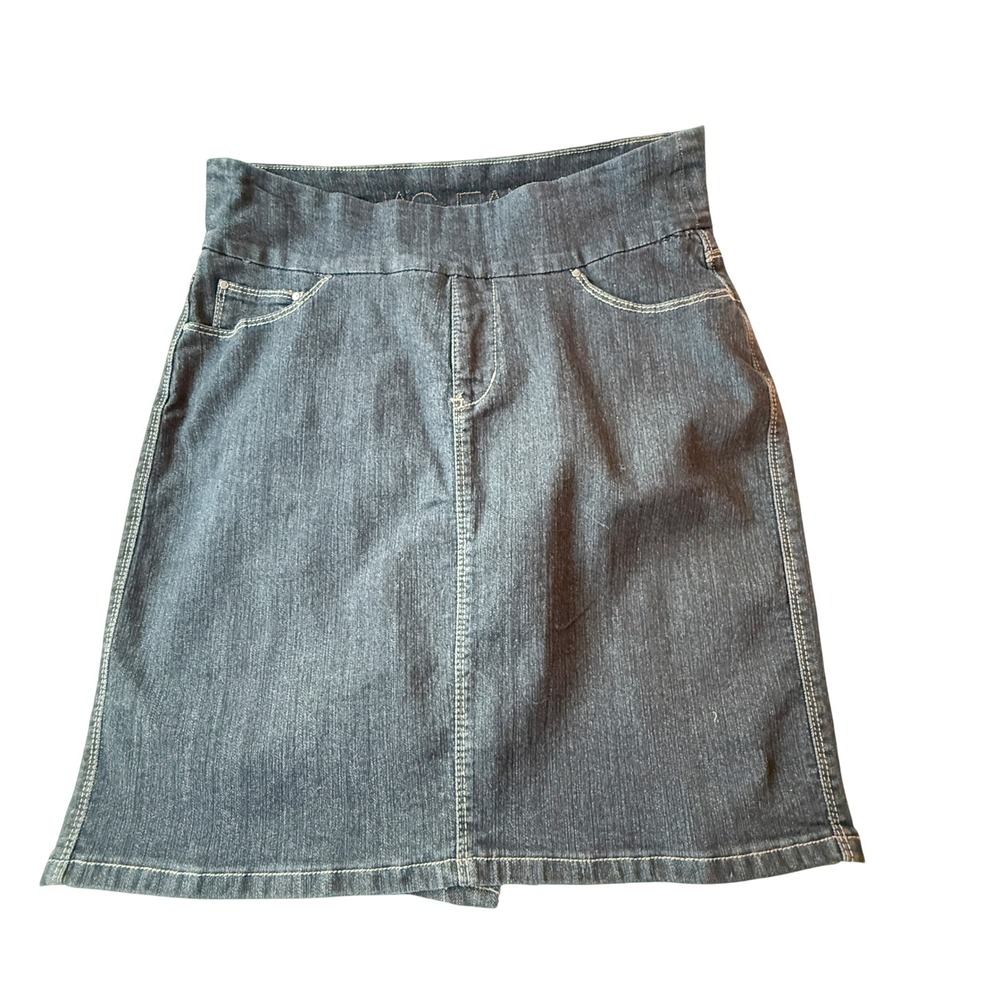 Jag Jeans Women's 12 Dark Wash Stretch Pull On Knee Length Denim Skirt